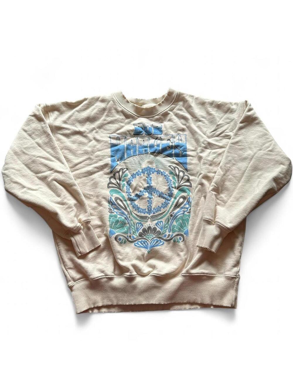 American Eagle Bob Marley Peace Graphic Sweatshirt XS Cream